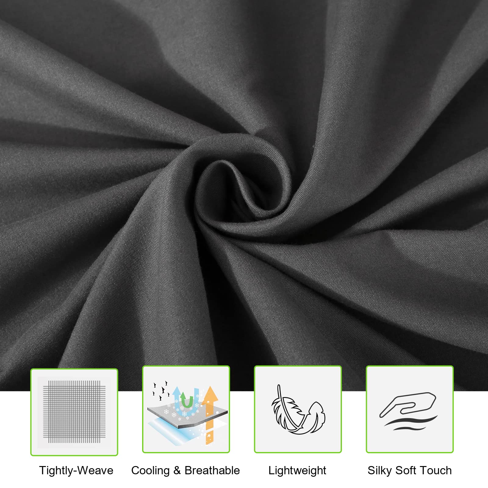 Foto 4 pulgar | Juego de Sábanas Ilavande Grey Queen Serie 1800 De Microfibra 4 Piezas - Venta Internacional
