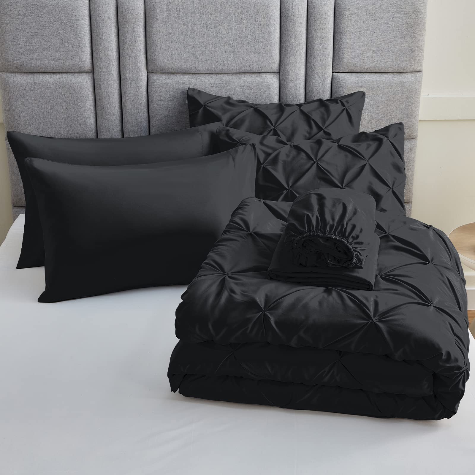 Foto 6 pulgar | Juego de Edredón Cozylux Tamaño Queen Negro 7 Piezas - Venta Internacional