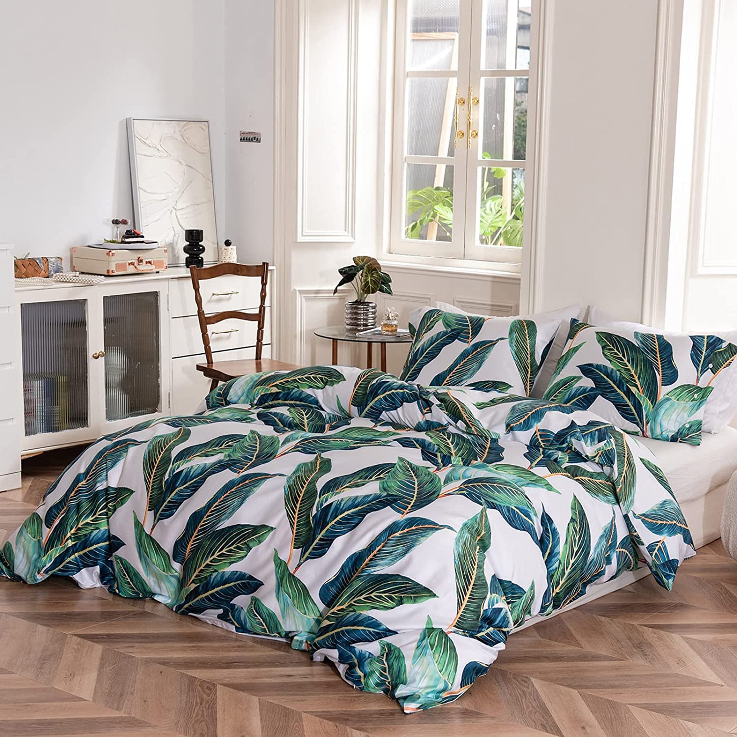 Foto 5 | Funda Nórdica Lifetb Tropical Green Leaf Queen de Algodón - Venta Internacional