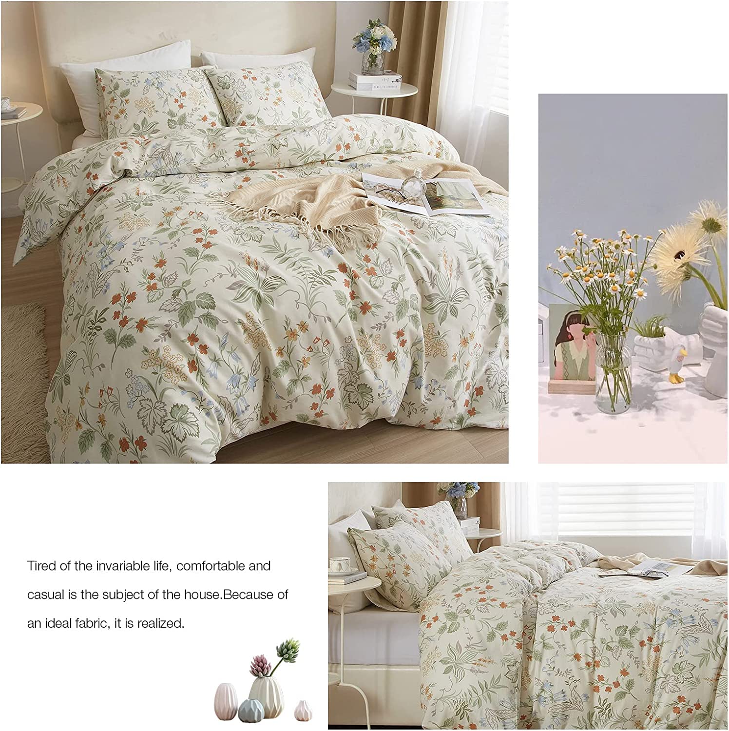 Foto 3 | Juego de Funda de Edredón Highbuy Garden Floral Tamaño King - 3 Piezas - Venta Internacional