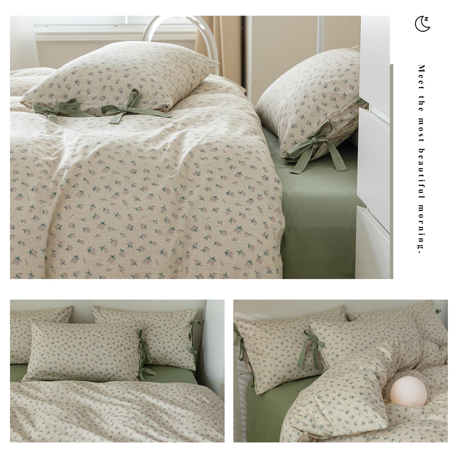 Foto 4 pulgar | Funda Nórdica Highbuy Floral Twin de Algodón con 2 Fundas de Almohada - Venta Internacional
