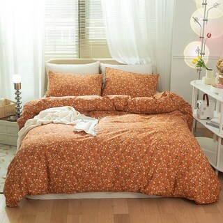 Foto 2 | Funda de Edredón Lifetb Garden Style con Estampado Floral Naranja Tamaño King - Venta Internacional