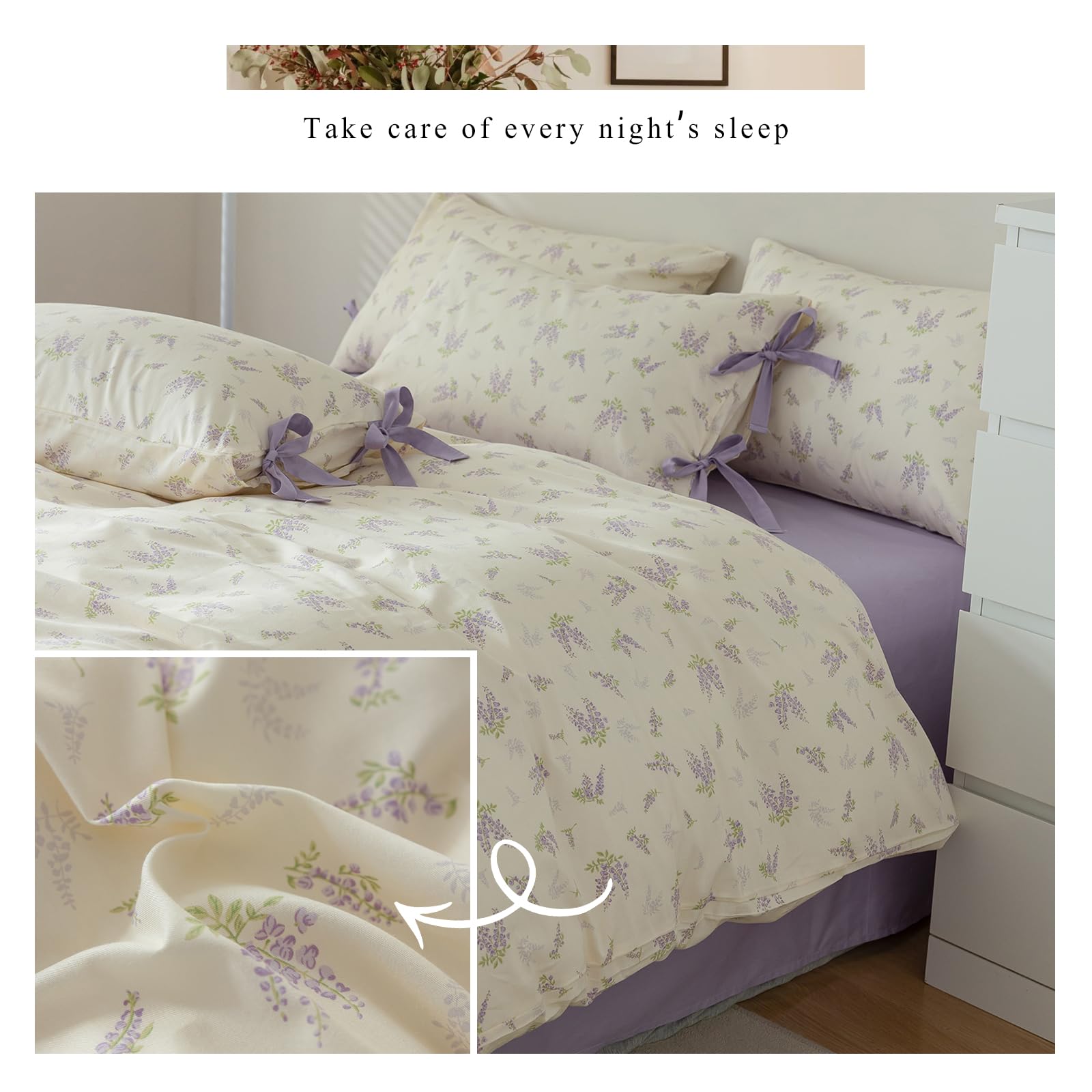 Foto 5 pulgar | Juego de Fundas de Edredón Highbuy Botanical Floral Queen Cotton 3 Piezas - Venta Internacional