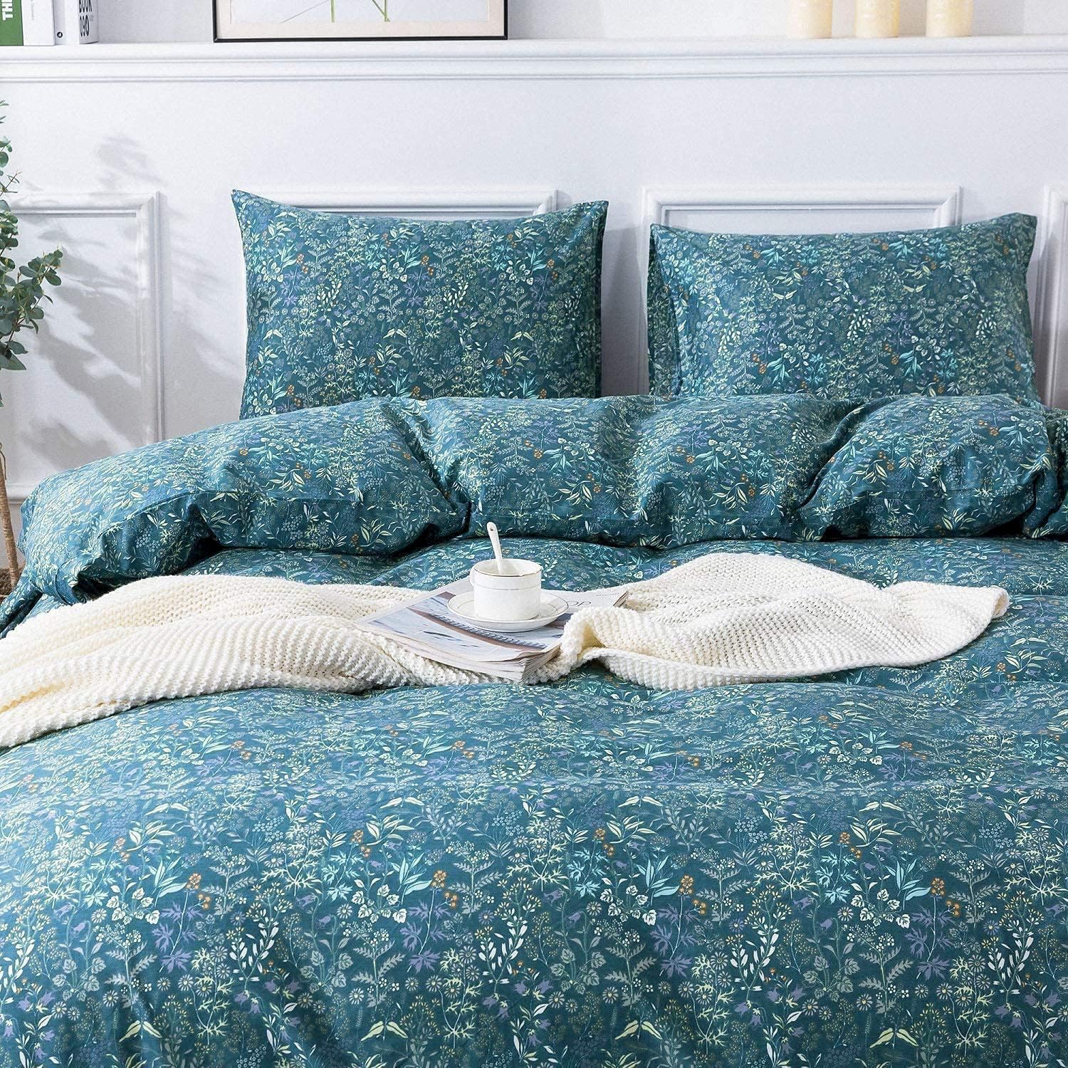 Foto 5 | Funda de Edredón LifeTB Blue Floral 100% Algodón Queen con 2 Fundas de Almohada - Venta Internacional