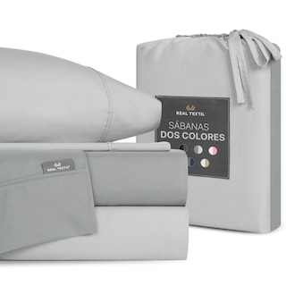 Foto 2 | Sábanas De Microfibra Real Textil Gris Claro Individual