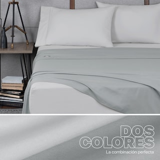 Foto 3 | Sábanas De Microfibra Real Textil Gris Claro Individual