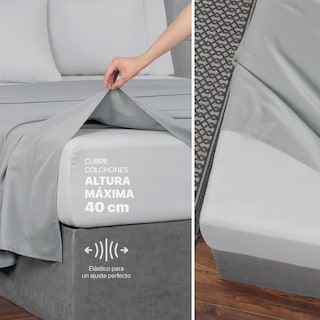 Foto 6 | Sábanas De Microfibra Real Textil Gris Claro Individual
