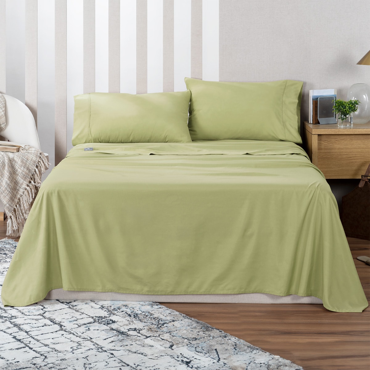 Sábanas Microfibra Real Textil Verde Individual $629