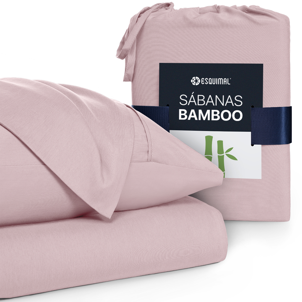 Foto 2 | Sábana de Bambú Real Textil Matrimonial Rosa Ultra Suave