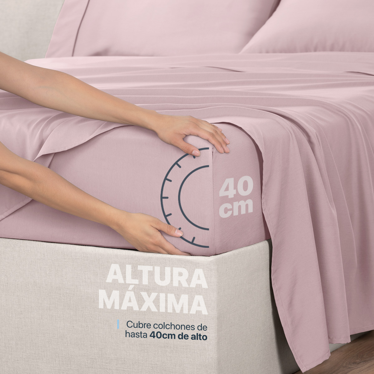 Foto 7 pulgar | Sábana de Bambú Real Textil Matrimonial Rosa Ultra Suave