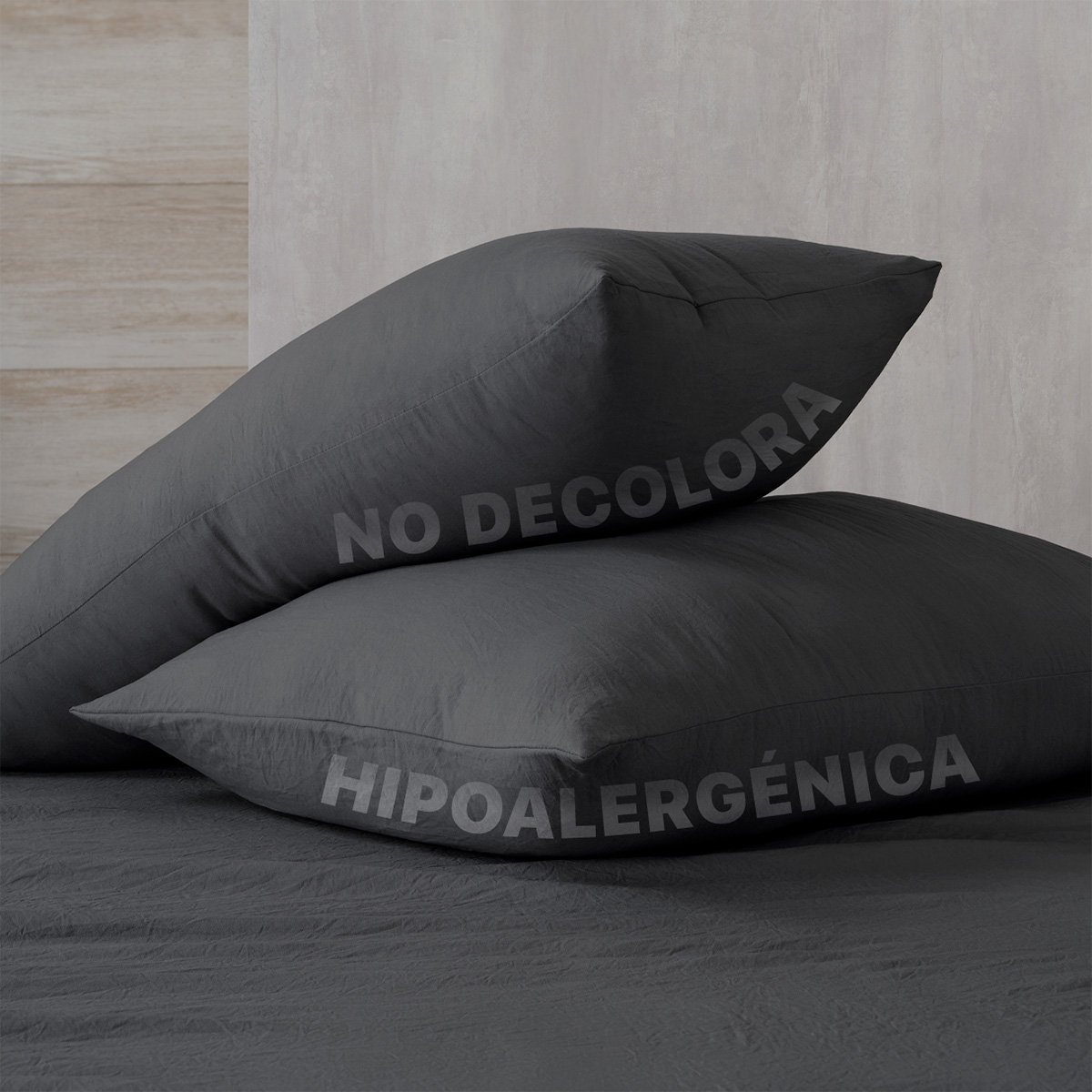 Foto 8 pulgar | Sábana con Acabado Tipo Lino Prelavado Esquimal Matrimonial Negro Ultra Suave