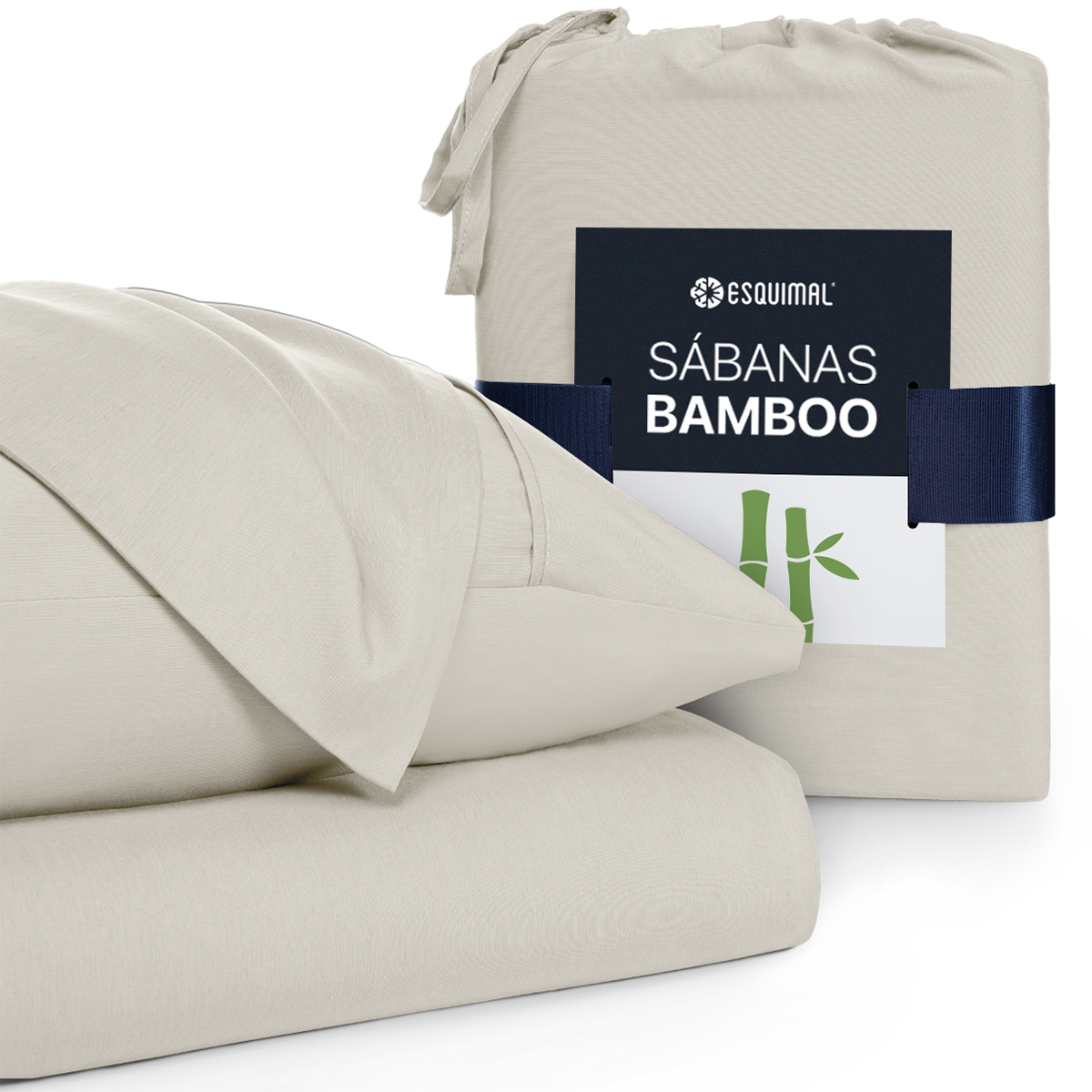 Foto 3 pulgar | Sábana de Bambú Real Textil Queen Size Beige Ultra Suave
