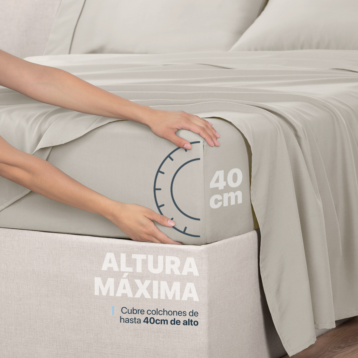 Foto 7 pulgar | Sábana de Bambú Real Textil Queen Size Beige Ultra Suave