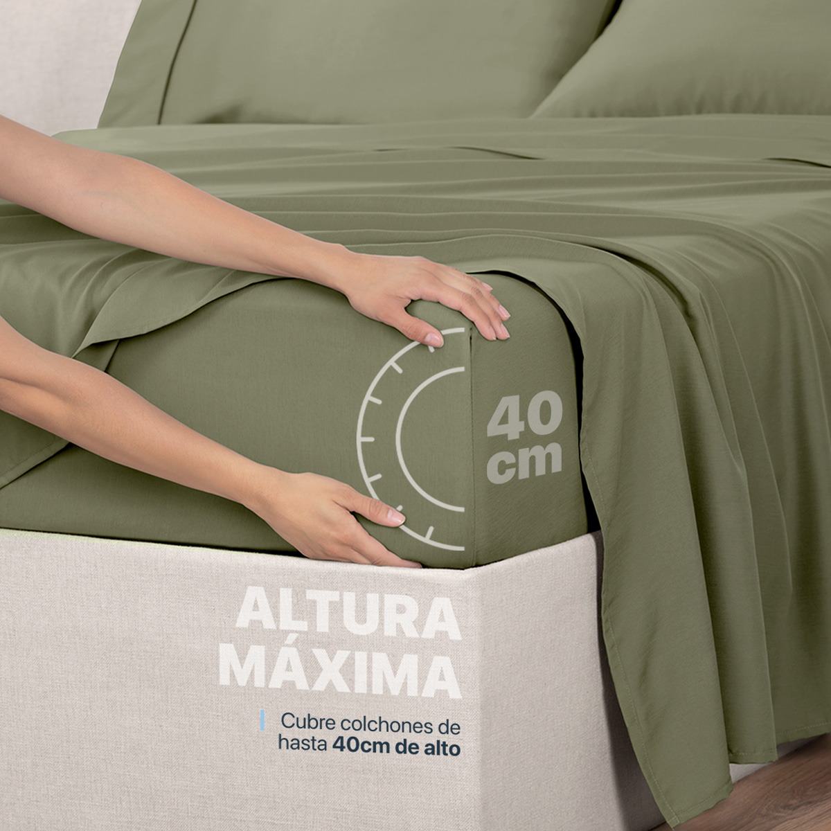 Foto 7 pulgar | Sábana de Bambú Real Textil Queen Size Verde Olivo Ultra Suave