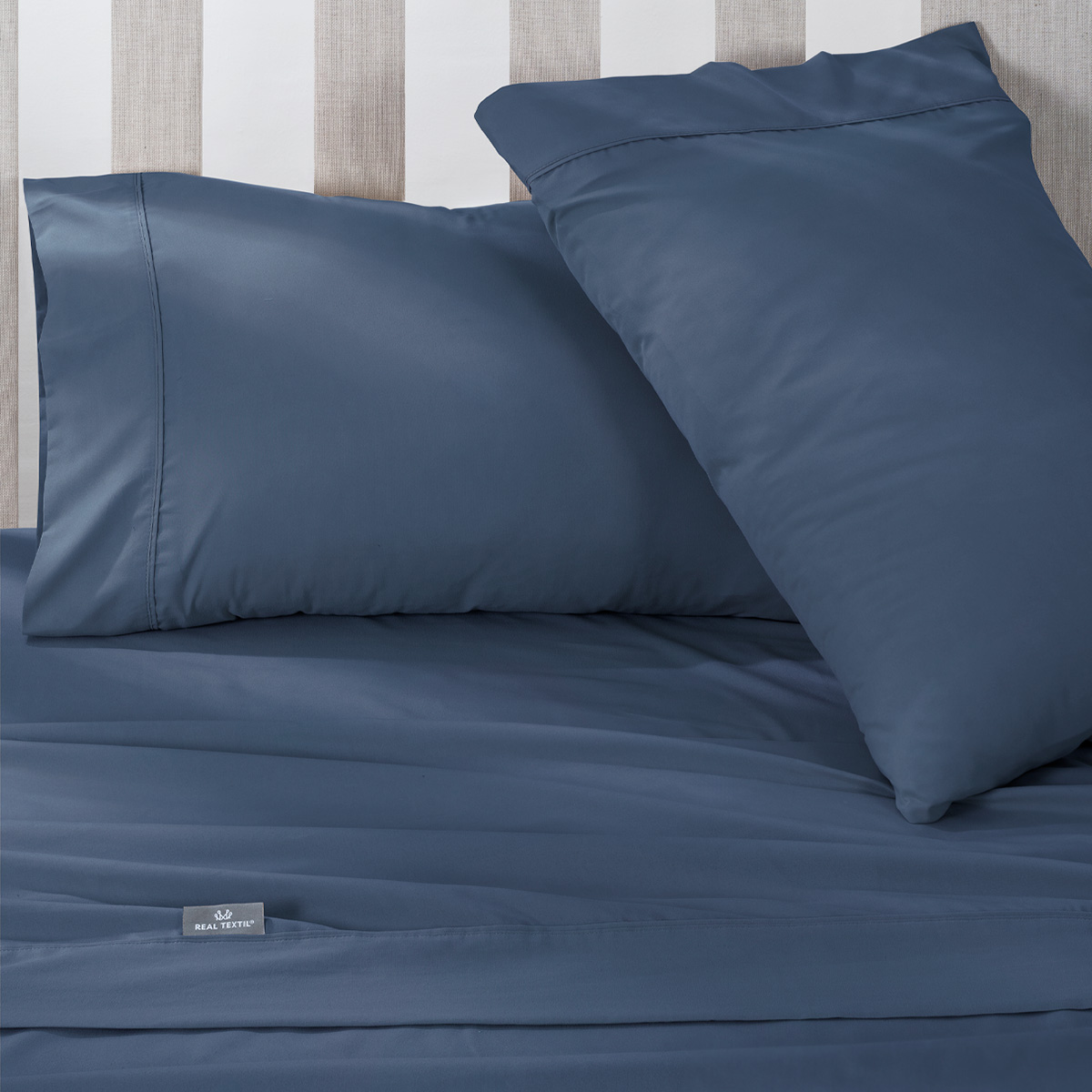 Foto 5 | Sábana Microfibra Real Textil Azul Marino King Size