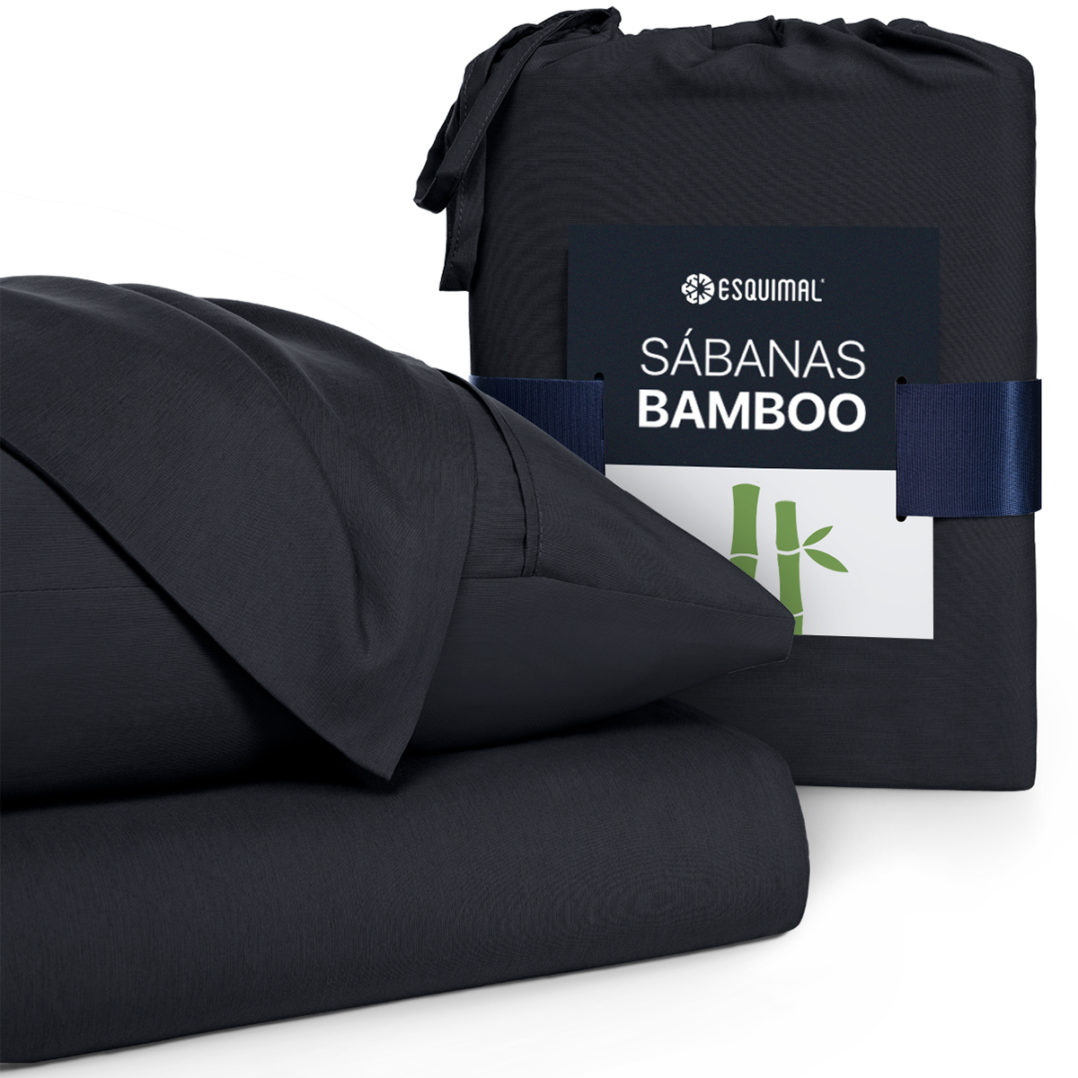 Foto 3 pulgar | Sábana de Bambú Real Textil Queen Size Negro Ultra Suave