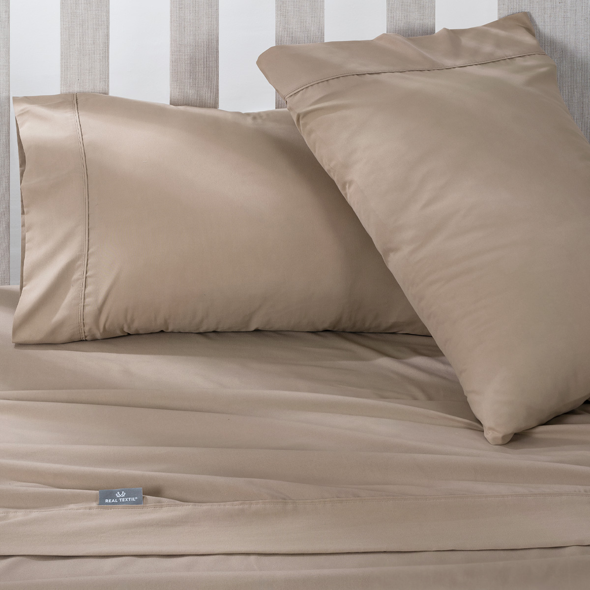 Foto 6 pulgar | Sábana Microfibra Real Textil Taupe King Size