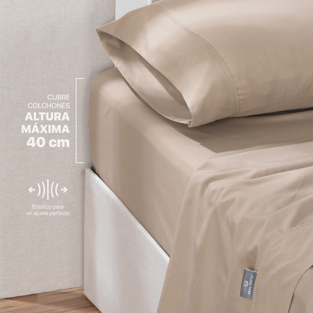 Foto 8 pulgar | Sábana Microfibra Real Textil Taupe King Size