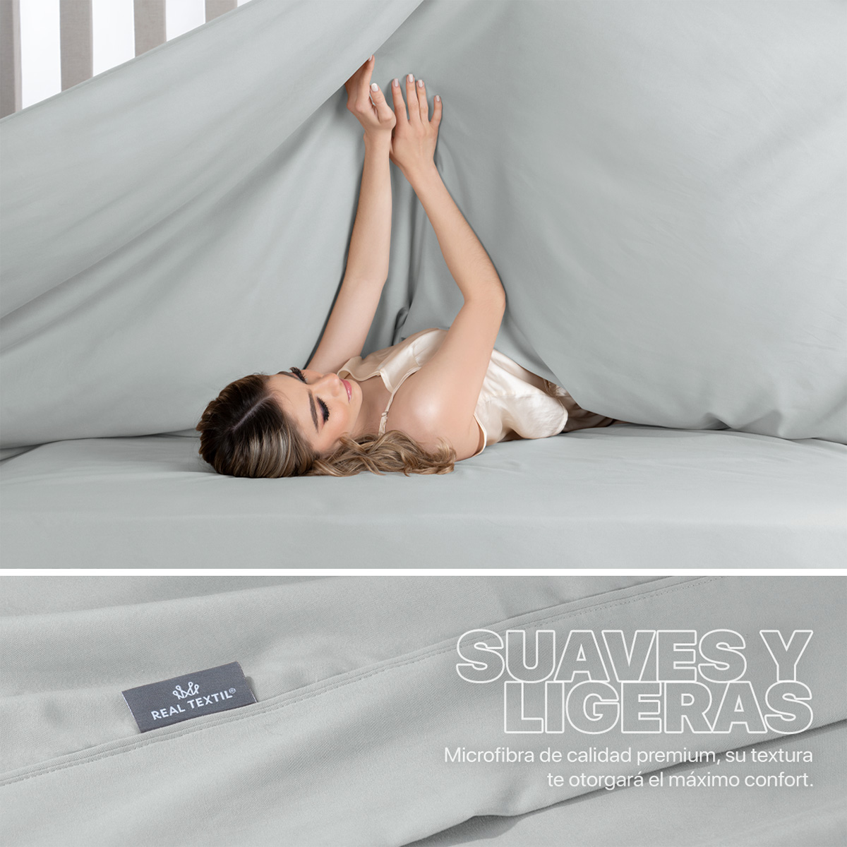 Foto 4 pulgar | Sábana de Microfibra Real Textil Gris King Size