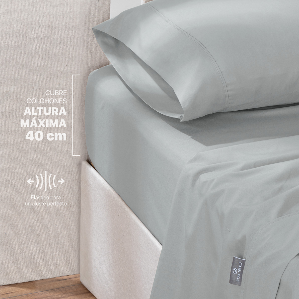 Foto 7 | Sábana de Microfibra Real Textil Gris King Size