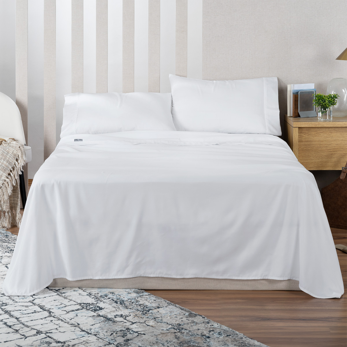 Sábana de Microfibra Real Textil Blanco Queen Size