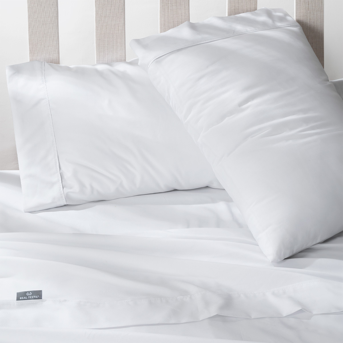 Foto 5 | Sábana de Microfibra Real Textil Blanco Queen Size