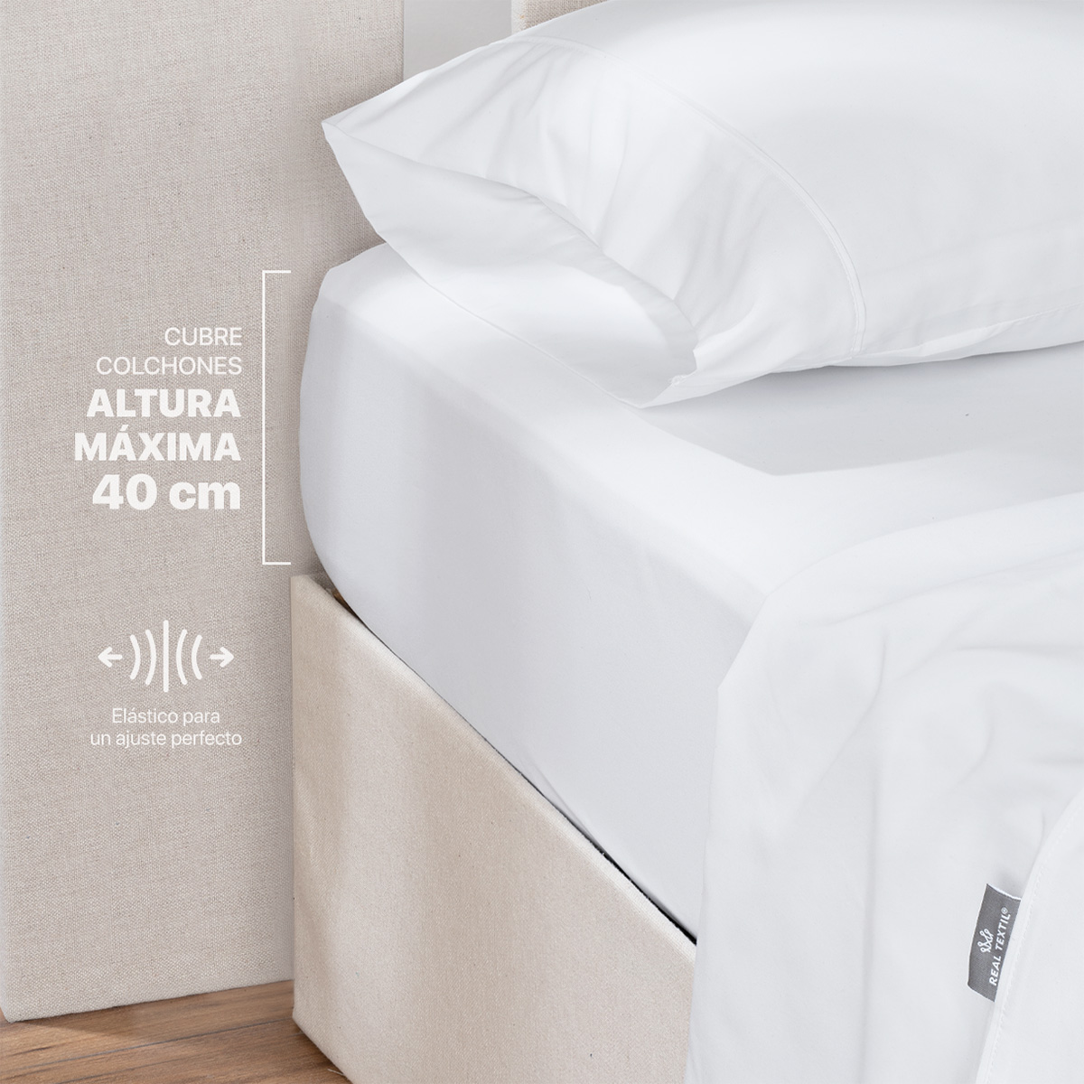 Foto 7 | Sábana de Microfibra Real Textil Blanco Queen Size