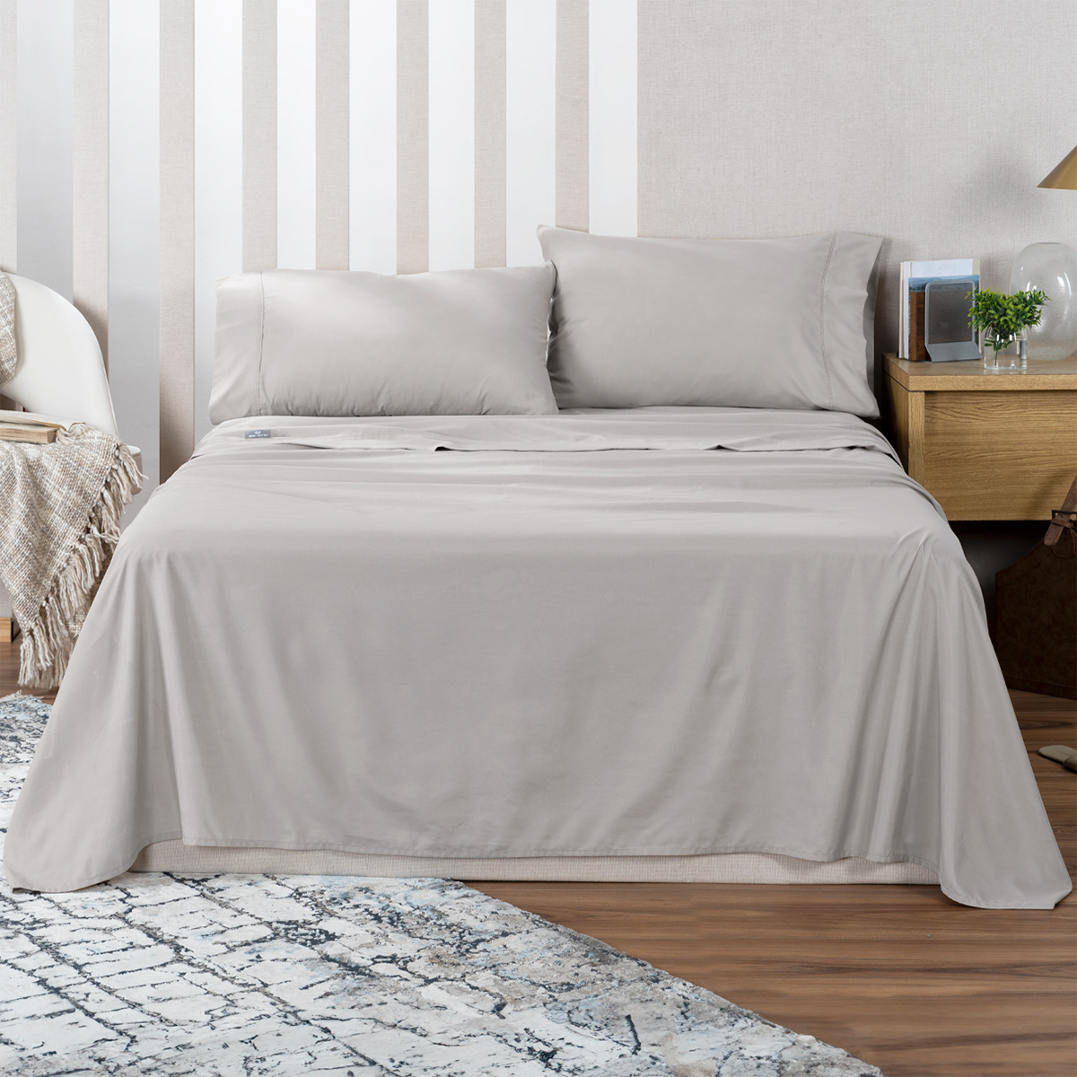Sábana de Microfibra Real Textil Beige King Size