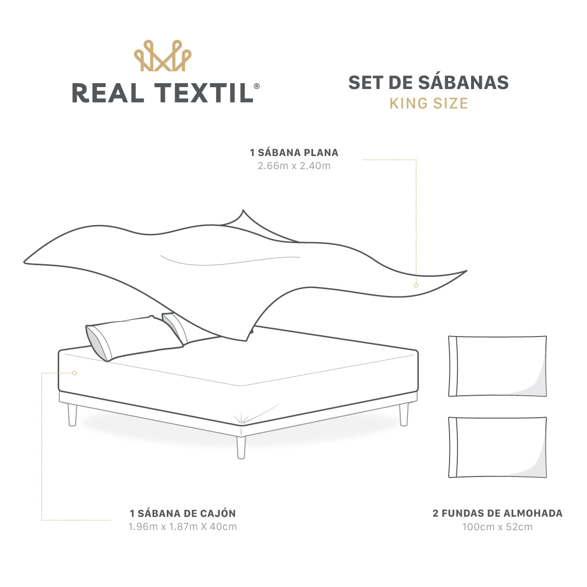 Foto 5 pulgar | Sábana de Microfibra Real Textil Beige King Size