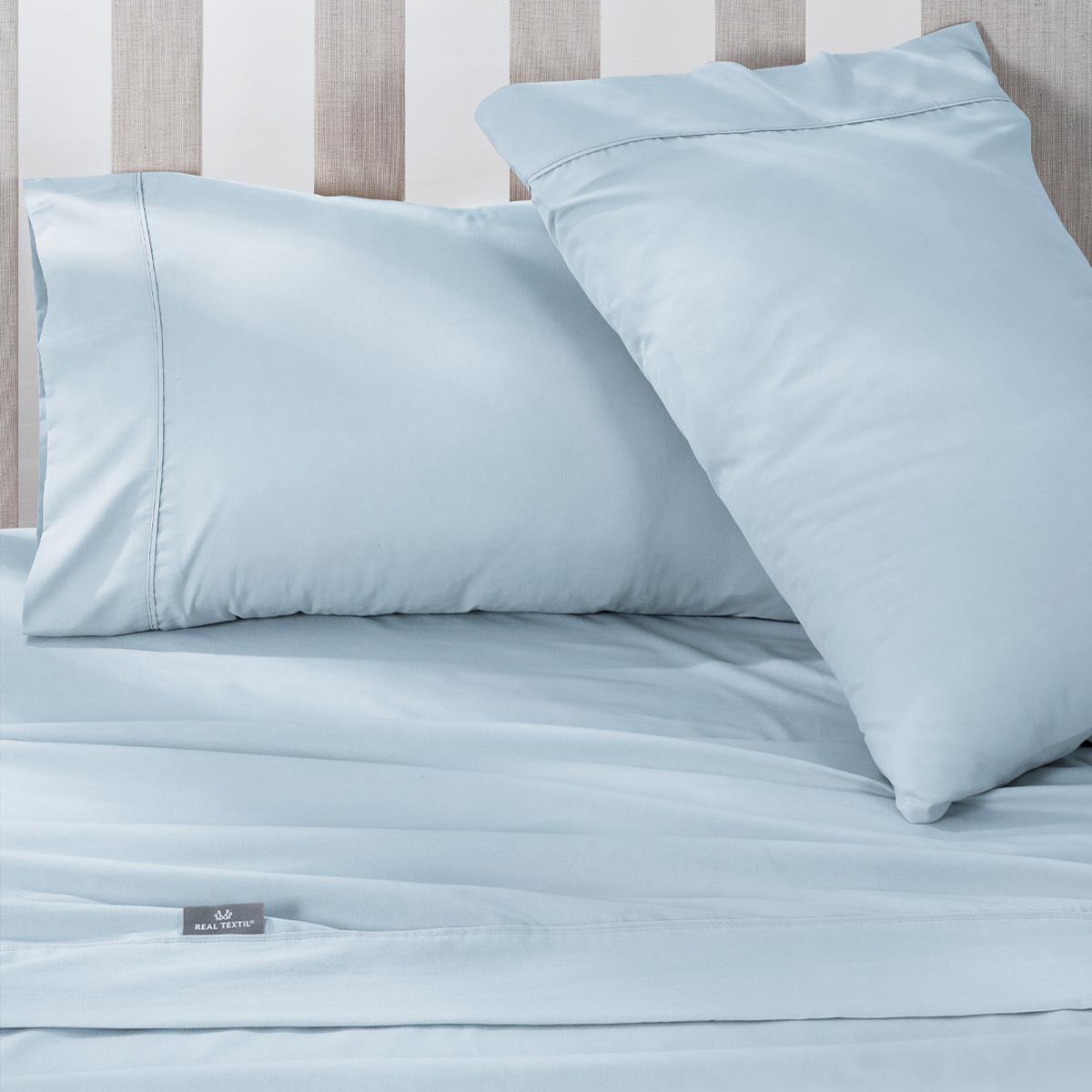 Foto 5 | Sábana Microfibra Real Textil Azul Queen Size