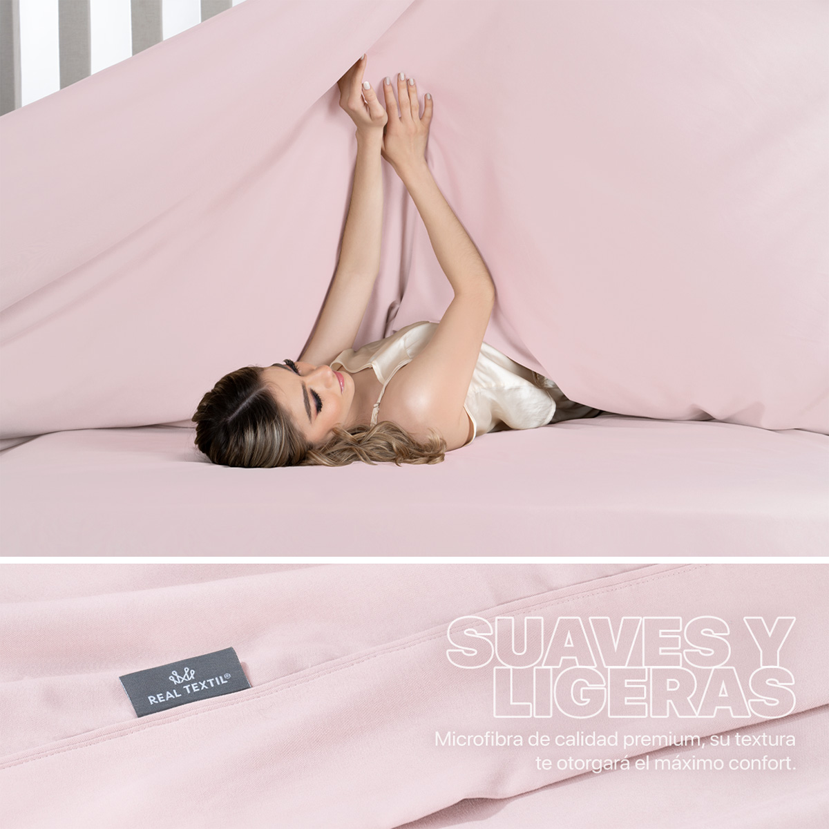 Foto 4 pulgar | Sábana Microfibra Real Textil Rosa King Size