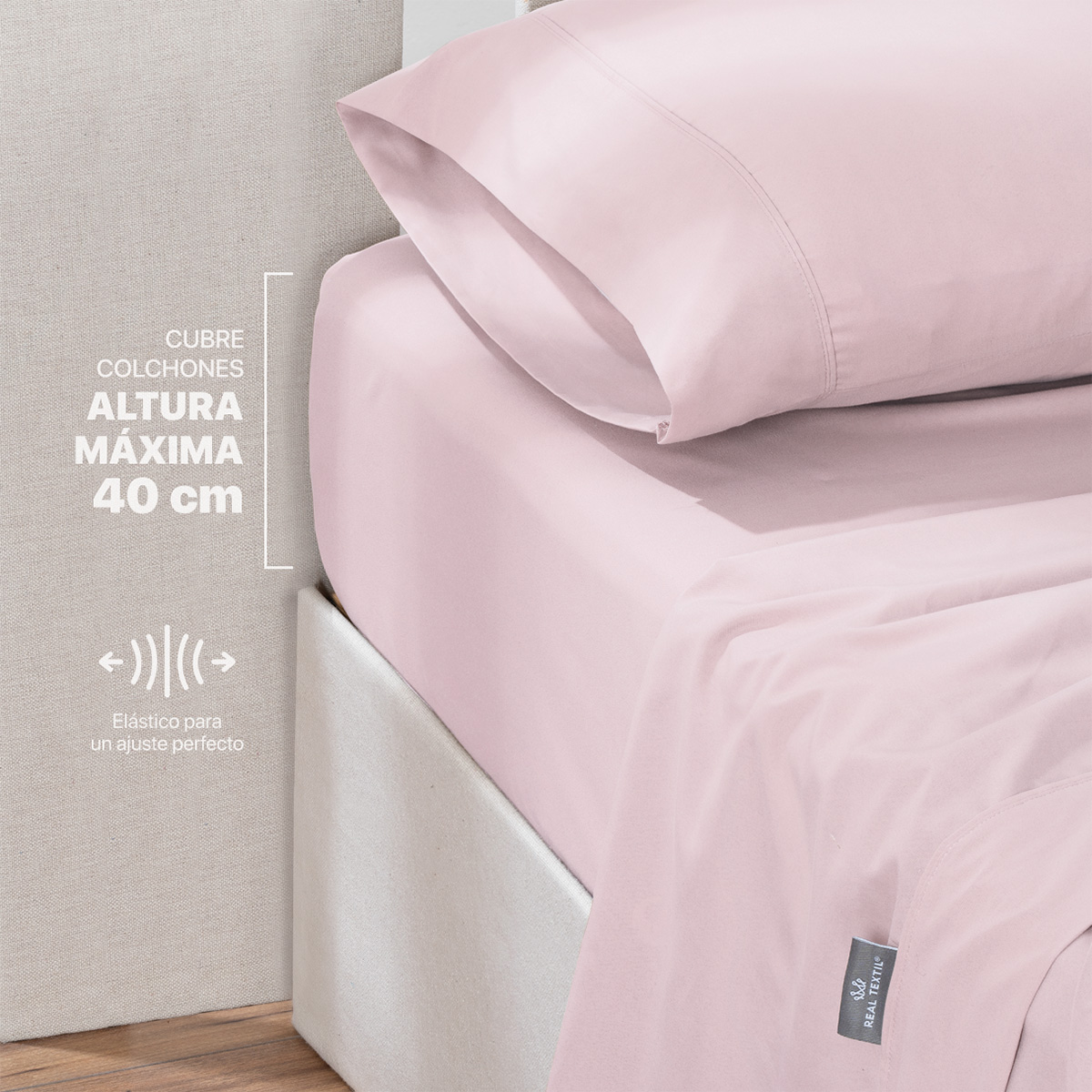 Foto 8 pulgar | Sábana Microfibra Real Textil Rosa King Size