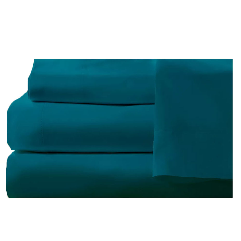Foto 1 | Juego De Sabanas Tacto Algodón Suaves Y Duraderas Verde Petroleo Individual Kyuden Home