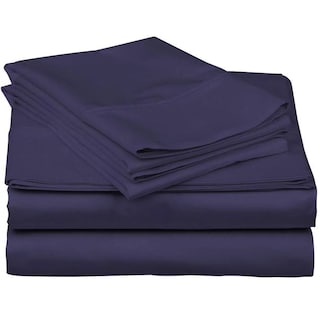 Foto 1 | Juego De Sabanas Tacto Algodón Suaves Y Duraderas Azul Marino Matrimonial Kyuden Home