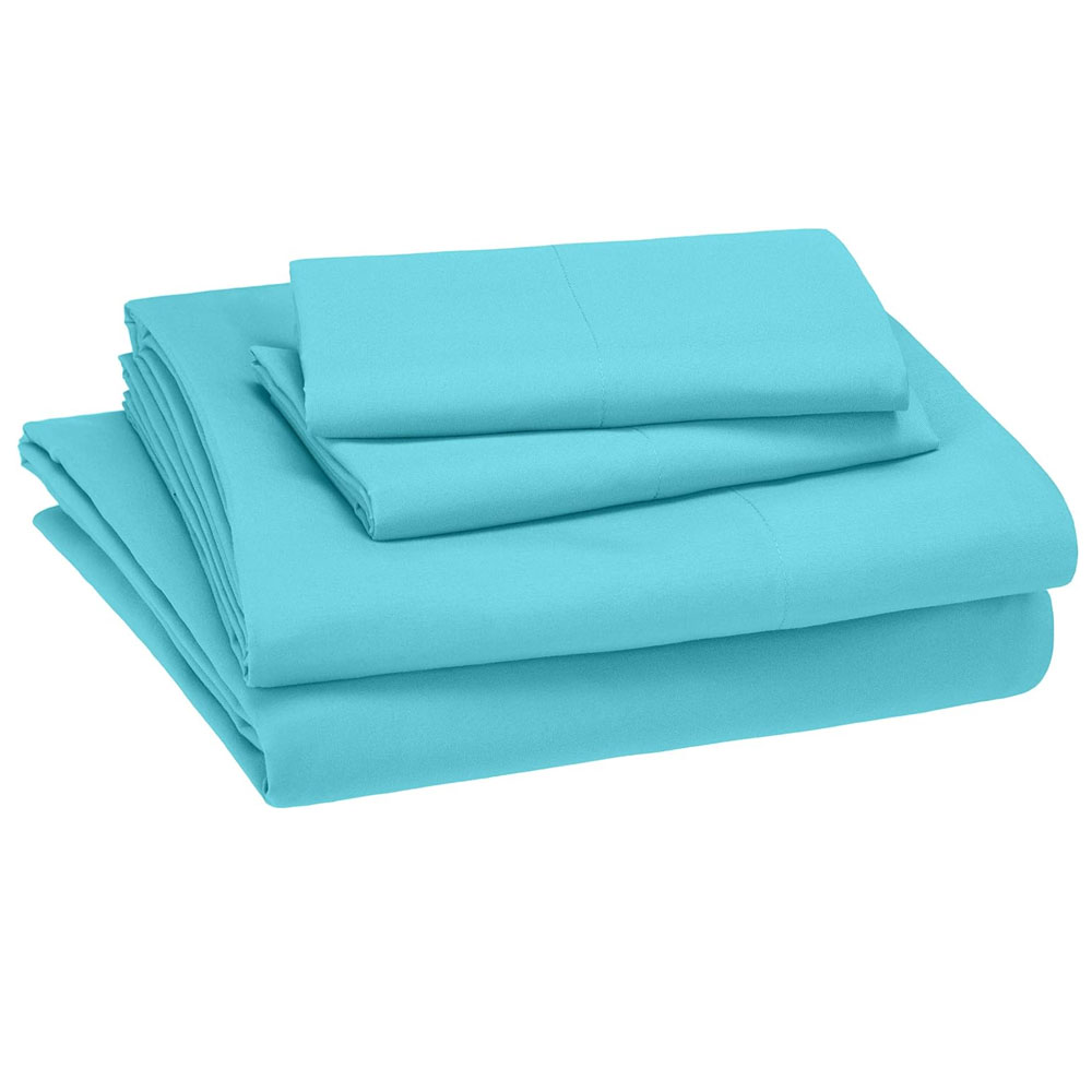 Juego De Sabanas Microfibra Frescas Y Antiarrugas Azul Pastel Individual Kyuden Home