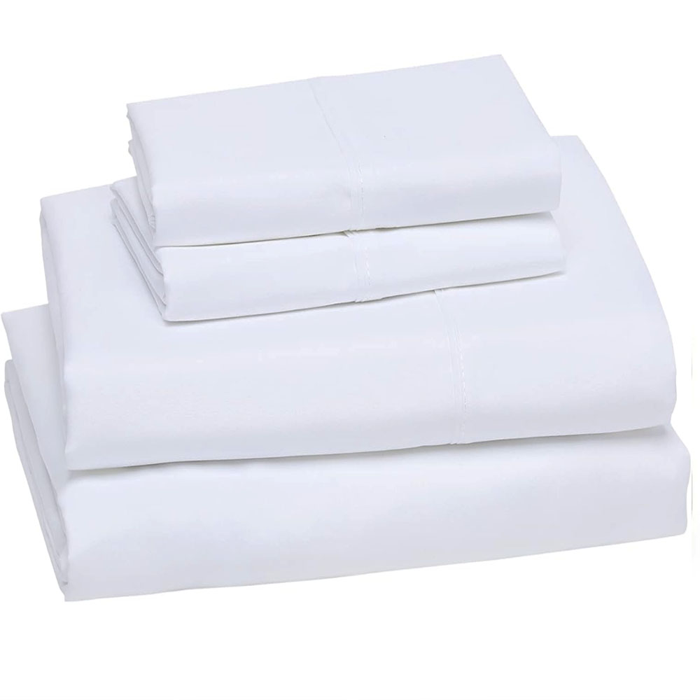 Juego De Sabanas Tacto Algodón Suaves Y Duraderas Blanco Matrimonial Kyuden Home