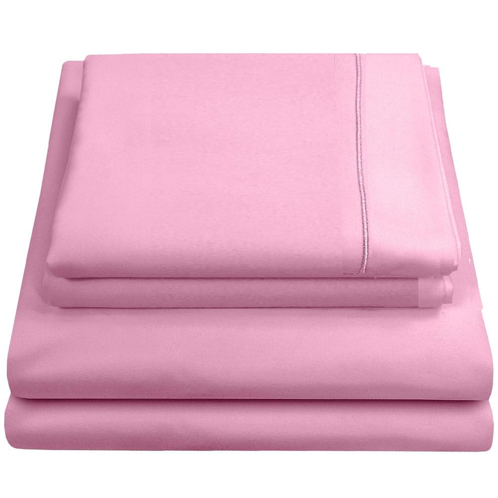 Juego De Sabanas Tacto Algodón Suaves Y Duraderas Rosa Pastel Matrimonial Kyuden Home $689