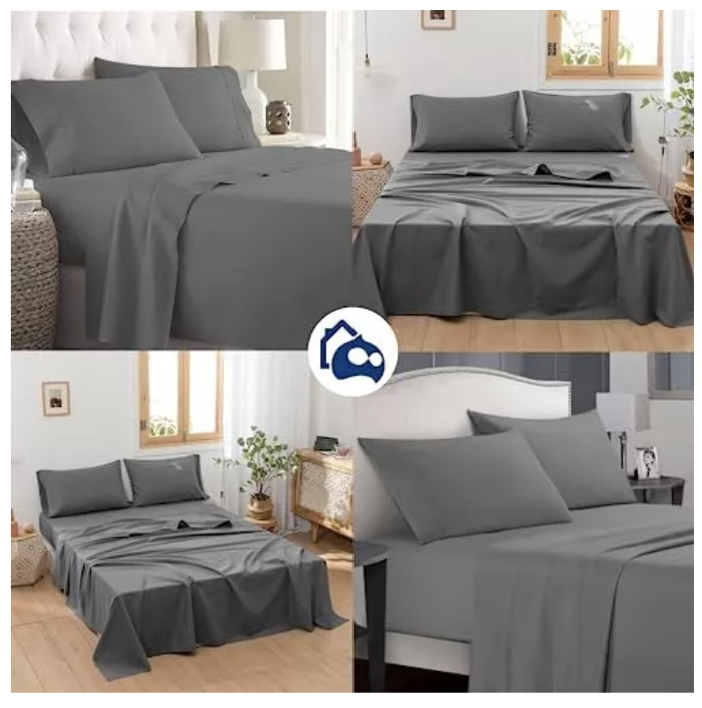 Foto 5 pulgar | Juego De Sabanas King Size 100% Poliéster Microfibra 4 Pzas Color Gris Obscuro T
