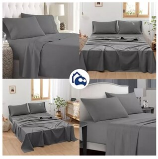 Foto 4 | Juego De Sabanas King Size 100% Poliéster Microfibra 4 Pzas Color Gris Obscuro T