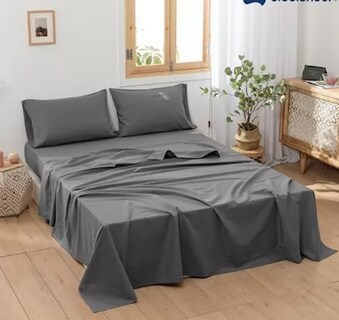 Foto 5 | Juego De Sabanas King Size 100% Poliéster Microfibra 4 Pzas Color Gris Obscuro T