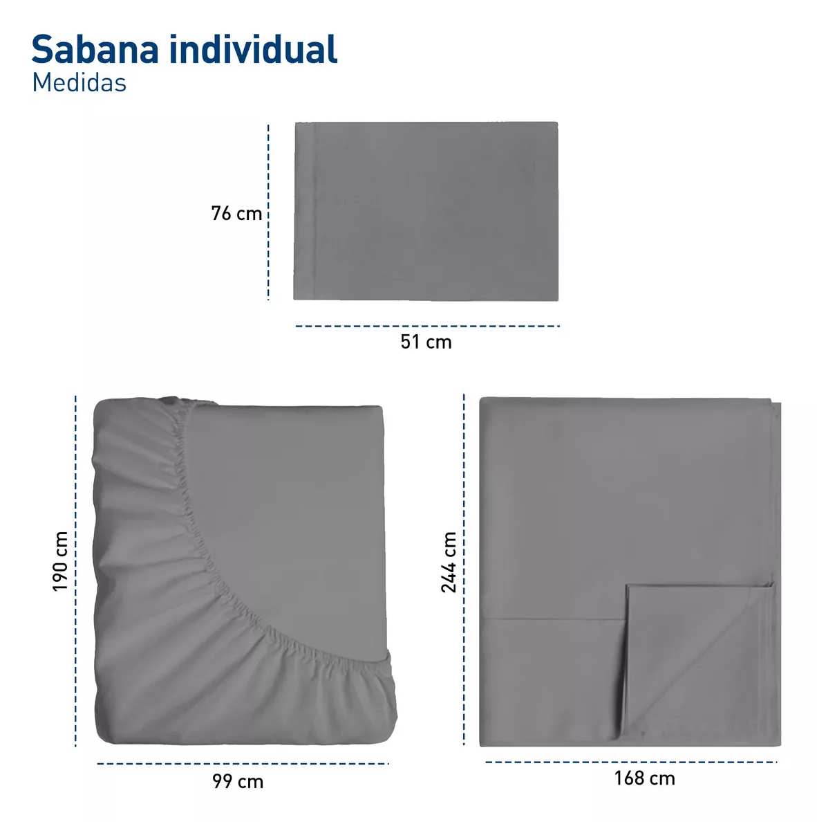 Foto 3 | Juego De Sabanas Individuales 100% Poliéster Microfibra 3 Pz Color Gris Obscuro