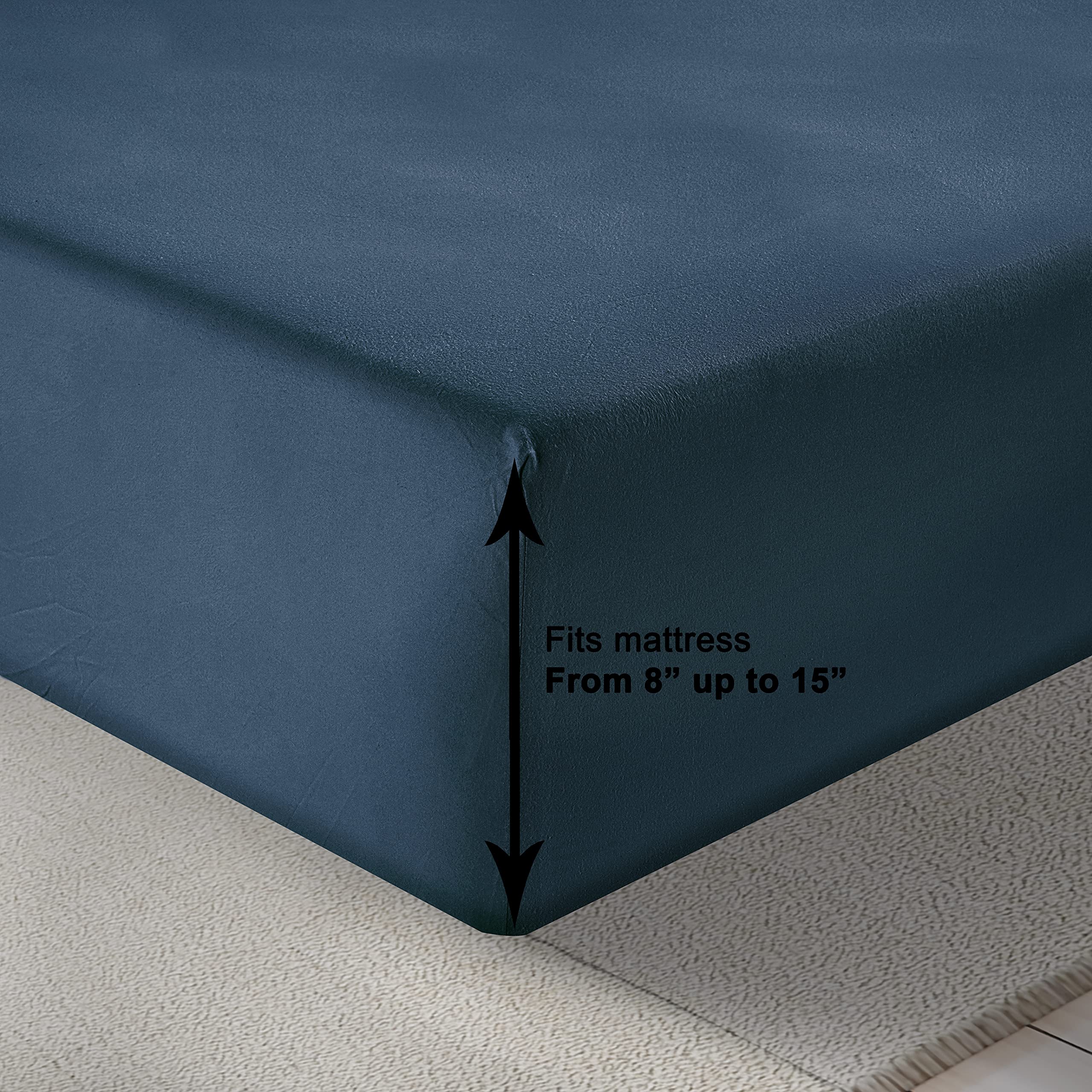 Foto 5 pulgar | Sábana Bajera Lane Linen King Size, 100% Algodón Orgánico, Azul Marino - Venta Internacional.