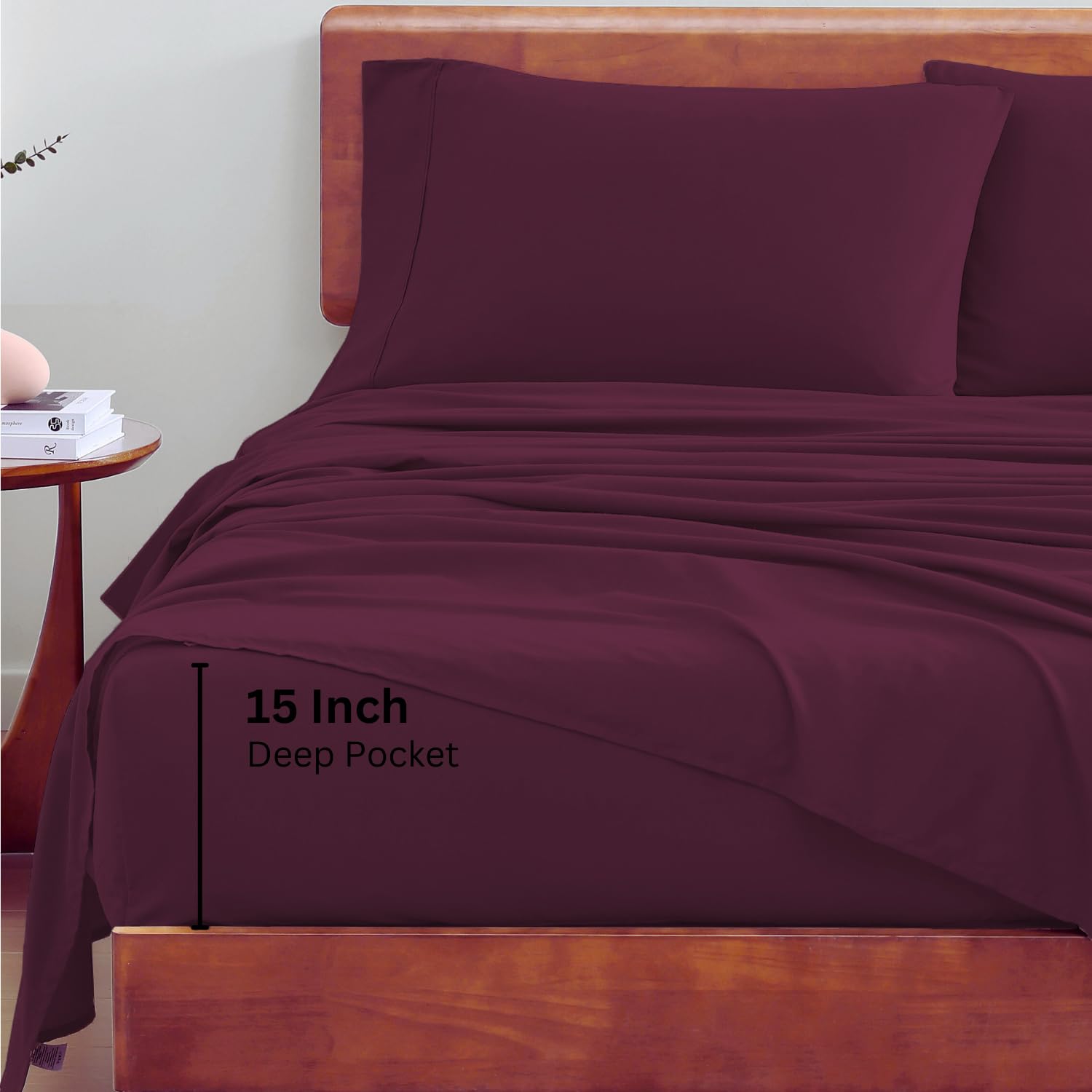 Foto 5 | Juego De Sábanas Lane Linen 100% Algodón Orgánico Tamaño King Windsor Wine - Venta Internacional.