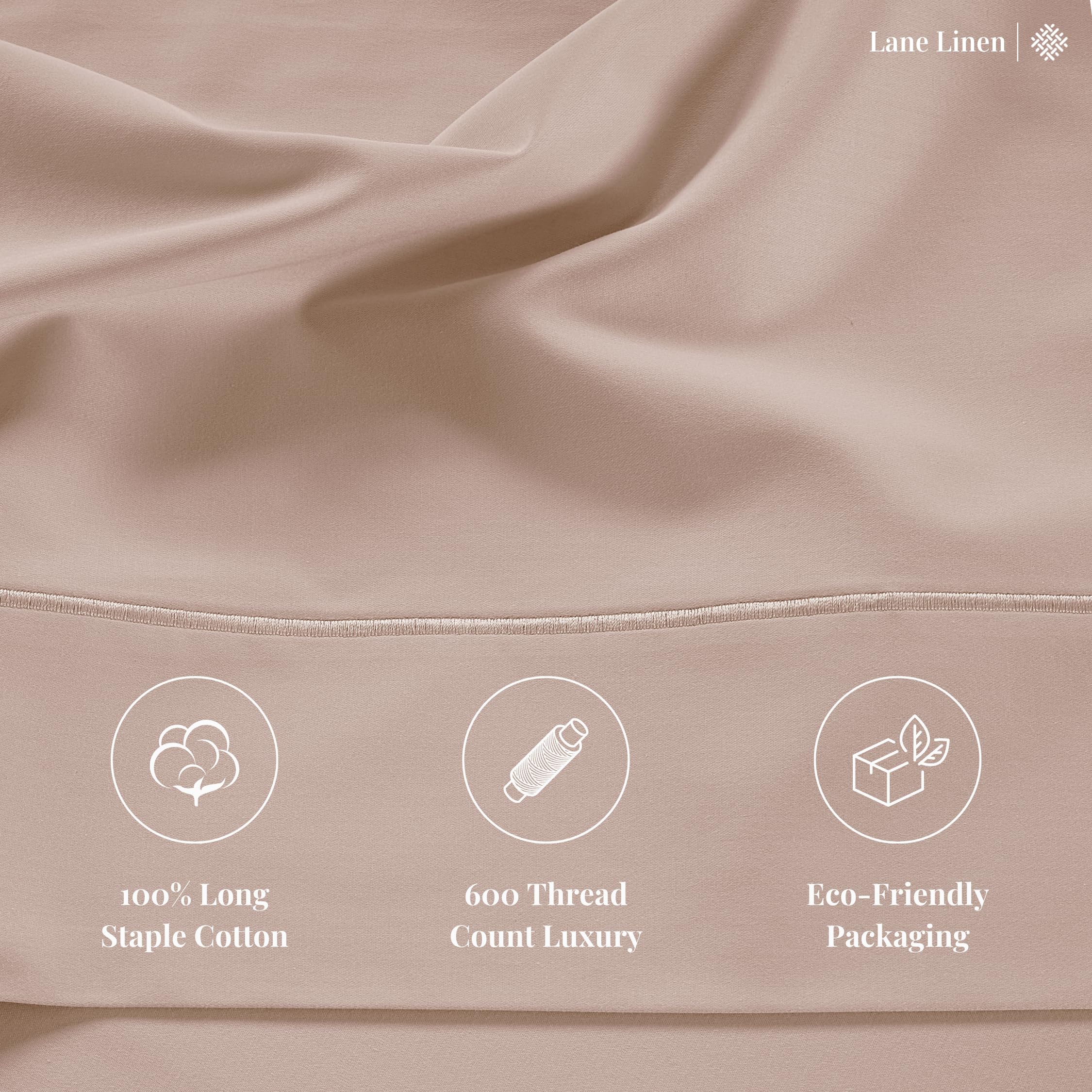 Foto 5 | Juego De Sábanas Lane Linen Queen 600tc, 100% Algodón, Rosa, 4 Piezas - Venta Internacional.
