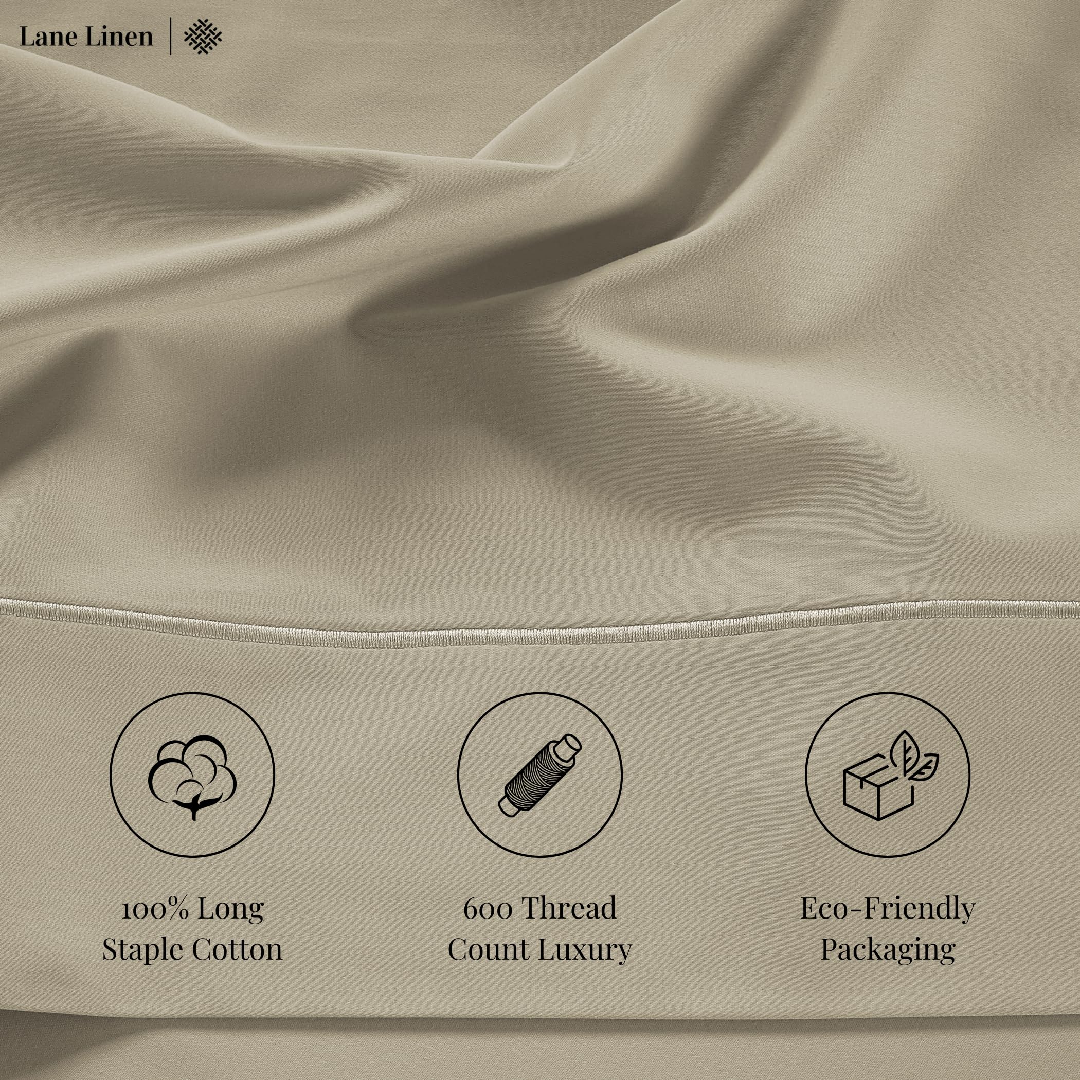 Foto 5 | Juego De Sábanas Lane Linen 600 Hilos, Tamaño Queen, 100% Satén De Algodón - Venta Internacional.