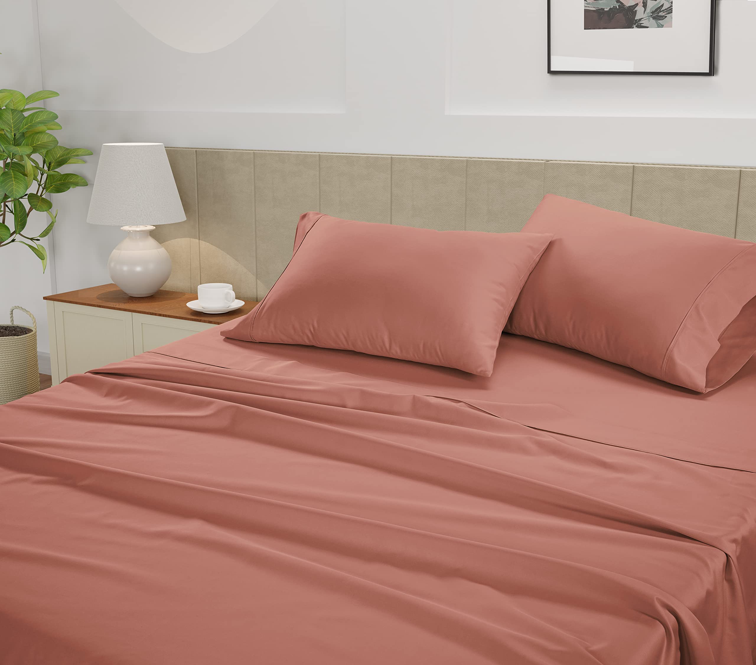Foto 3 | Juego De Sábanas Lane Linen, Tamaño Completo, 100% Algodón, 450 Hilos, Color Rosa - Venta Internacional.