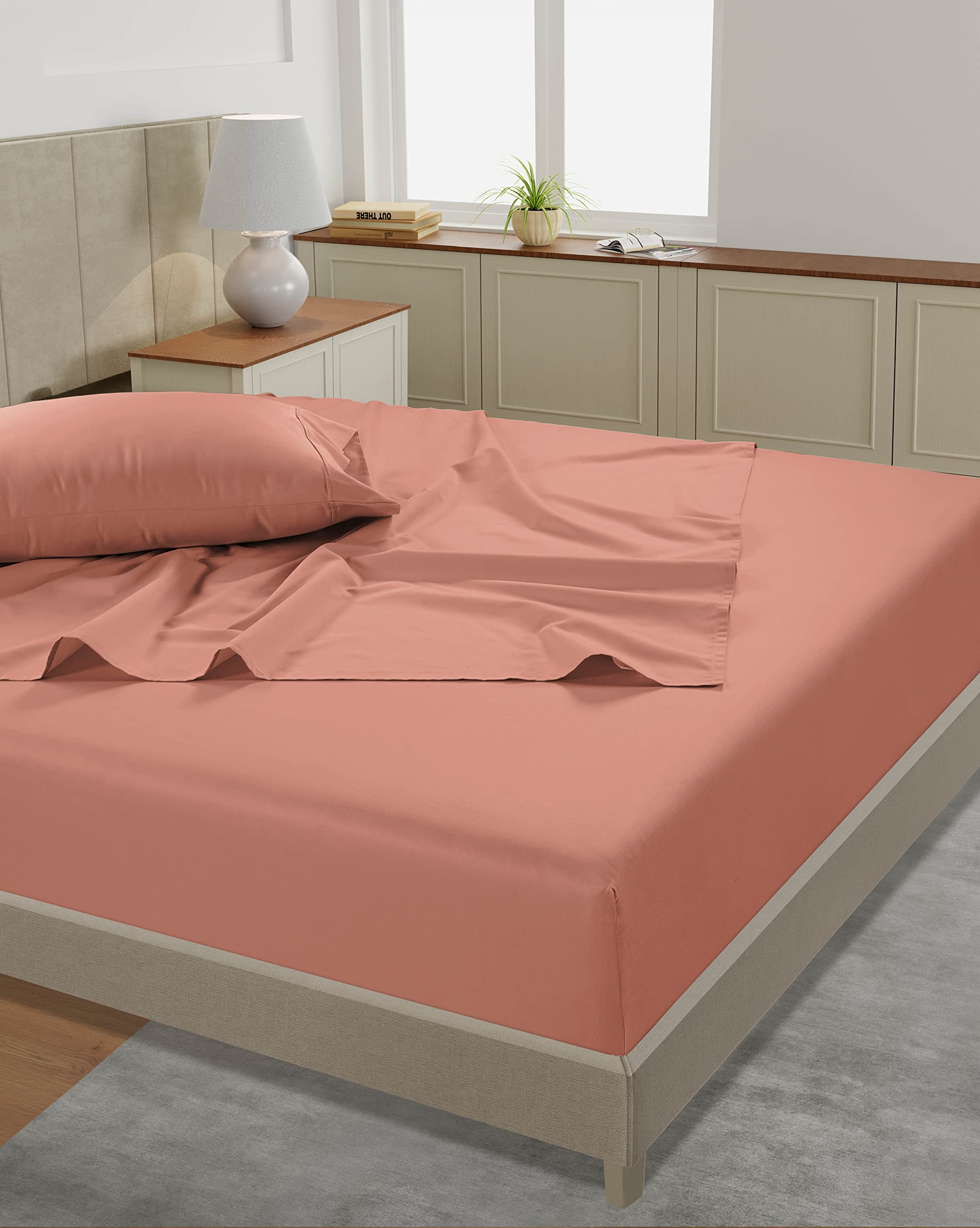 Foto 4 | Juego De Sábanas Lane Linen, Tamaño Completo, 100% Algodón, 450 Hilos, Color Rosa - Venta Internacional.