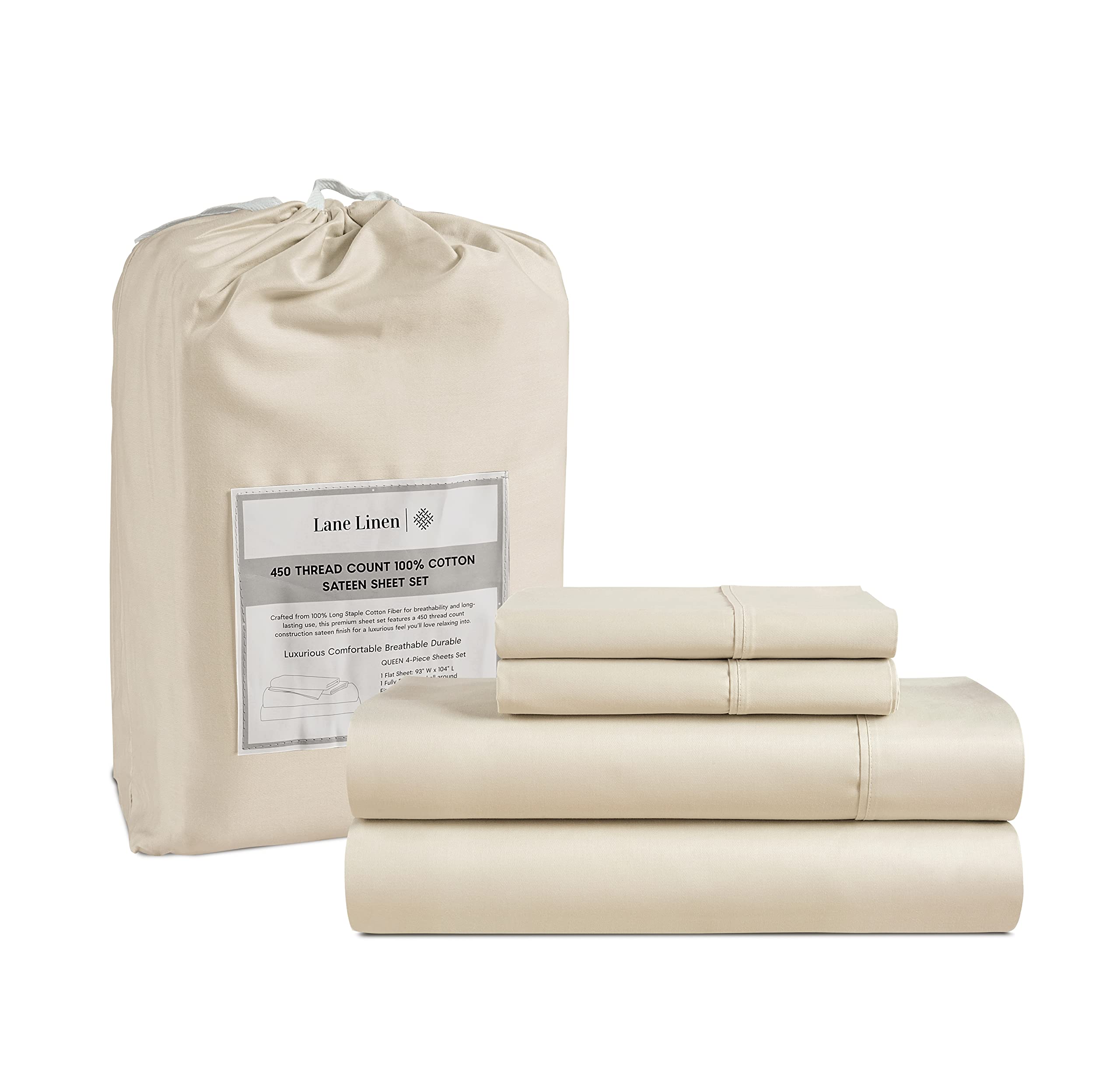 Foto 1 | Juego De Sábanas Lane Linen, Tamaño King, 450 Hilos, 100% Algodón - Venta Internacional.
