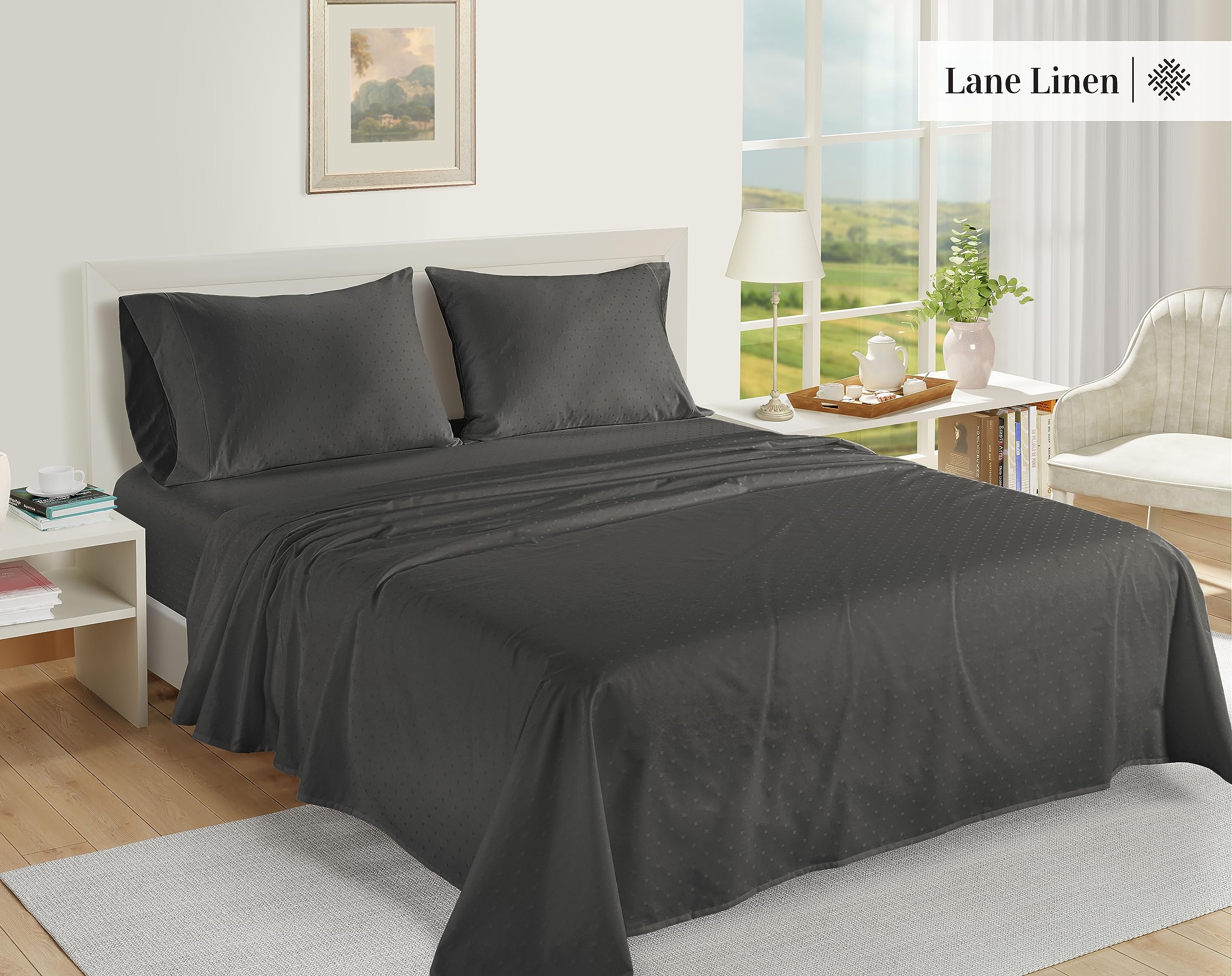 Foto 2 | Juego De Sábanas Lane Linen, 100% Algodón Egipcio, 1000 Hilos - Venta Internacional.