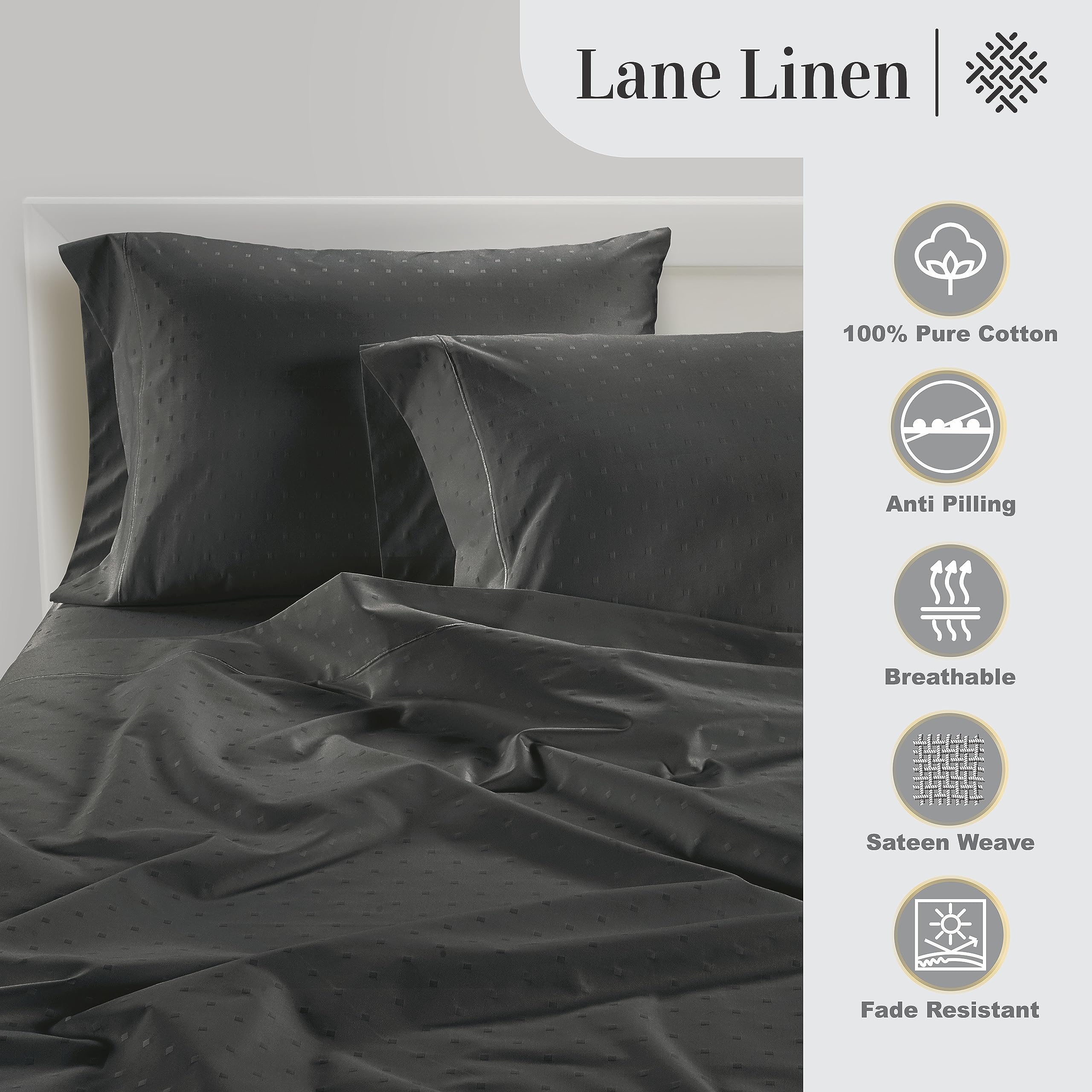Foto 6 pulgar | Juego De Sábanas Lane Linen, 100% Algodón Egipcio, 1000 Hilos - Venta Internacional.